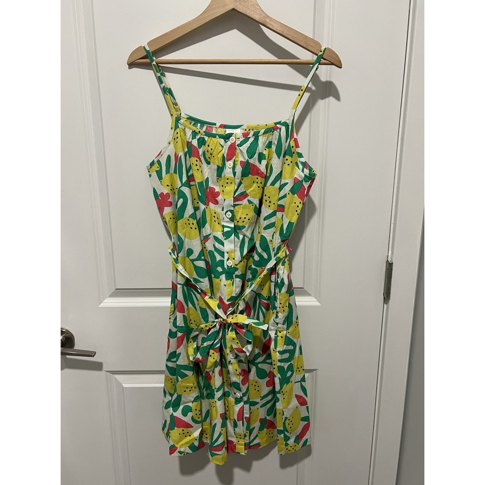 Hanna Andersson Zesty Citrus Lemon Women's Dress Size Medium Summer